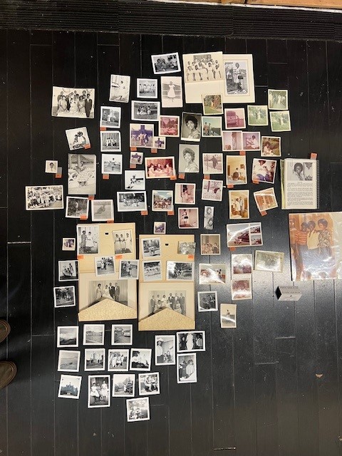 The entire spread of picture collection with tags to arrange how they will appear and flows on the project